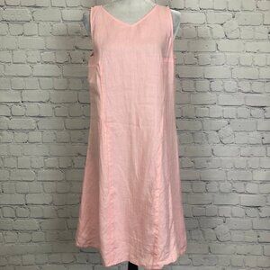 J Jill Love Linen Pink Sleeveless Dress Size S 100% Linen